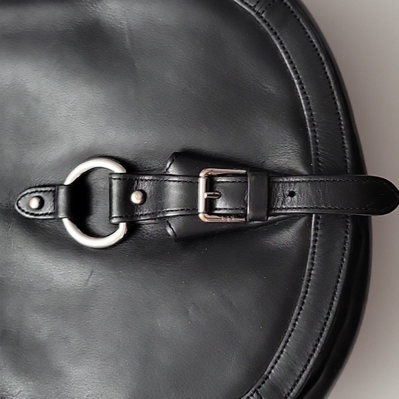 Lauren Ralph Lauren Leather Saddlebag Crossbody Black GUC - Picture 5 of 17